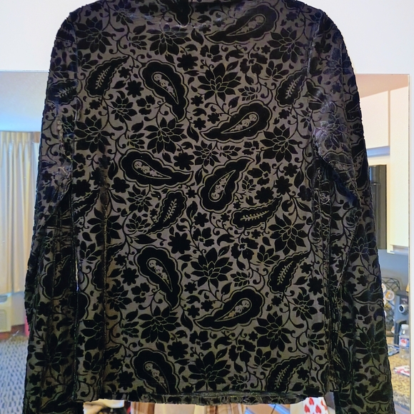 Black Velvet Long Sleeve Top - Picture 7 of 10